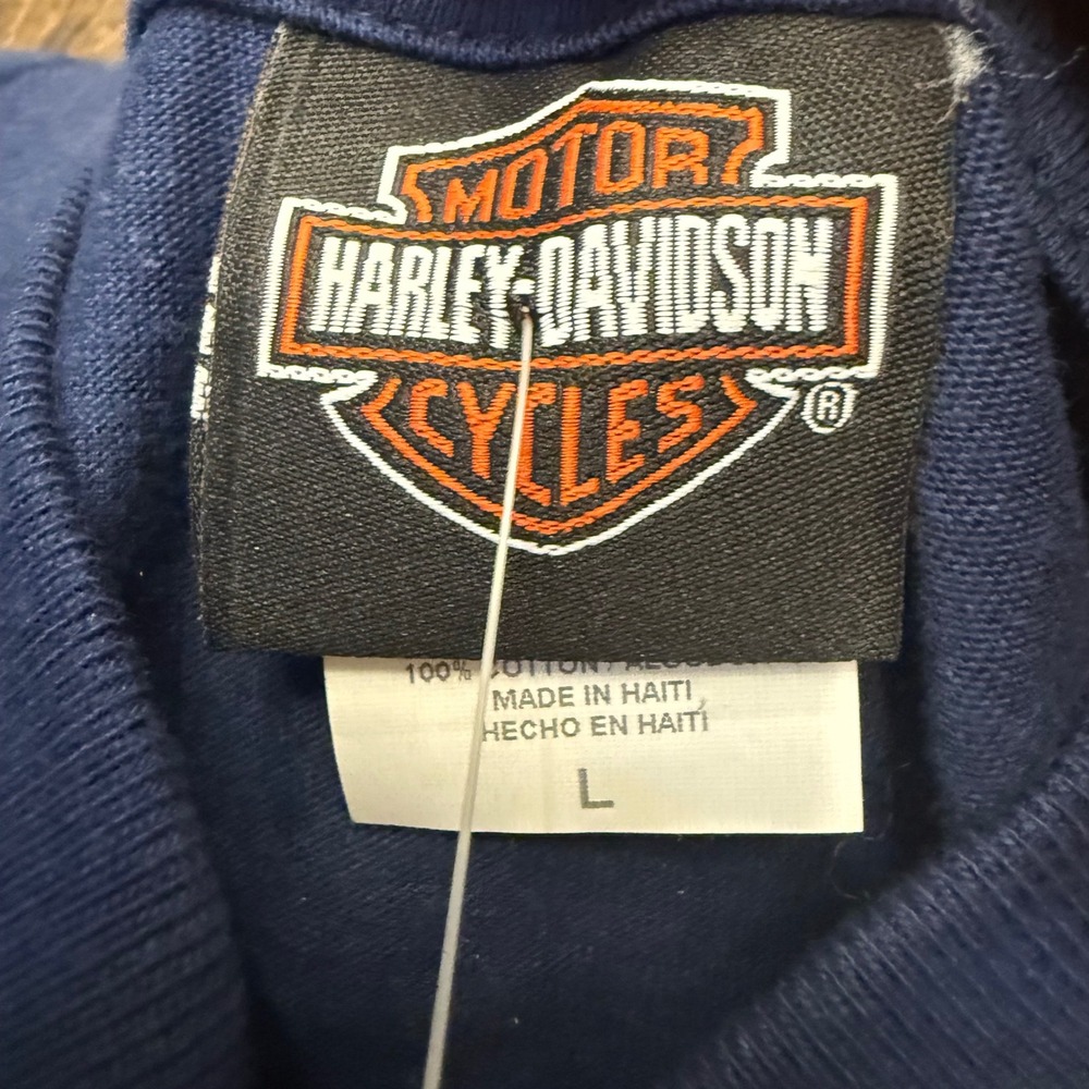 Harley-Davidson Orlando Florida T-Shirt Mens Large Navy Blue 2008 Pinup Graphic - Picture 4 of 6